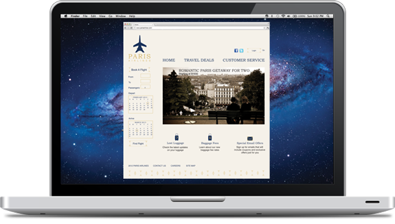 Paris Airlines Website